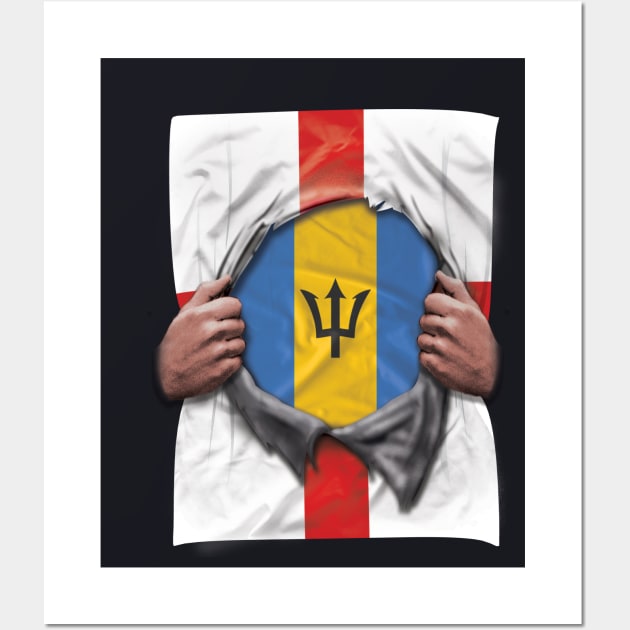 Barbados Flag English Flag Ripped - Gift for Barbadian From Barbados Wall Art by Country Flags